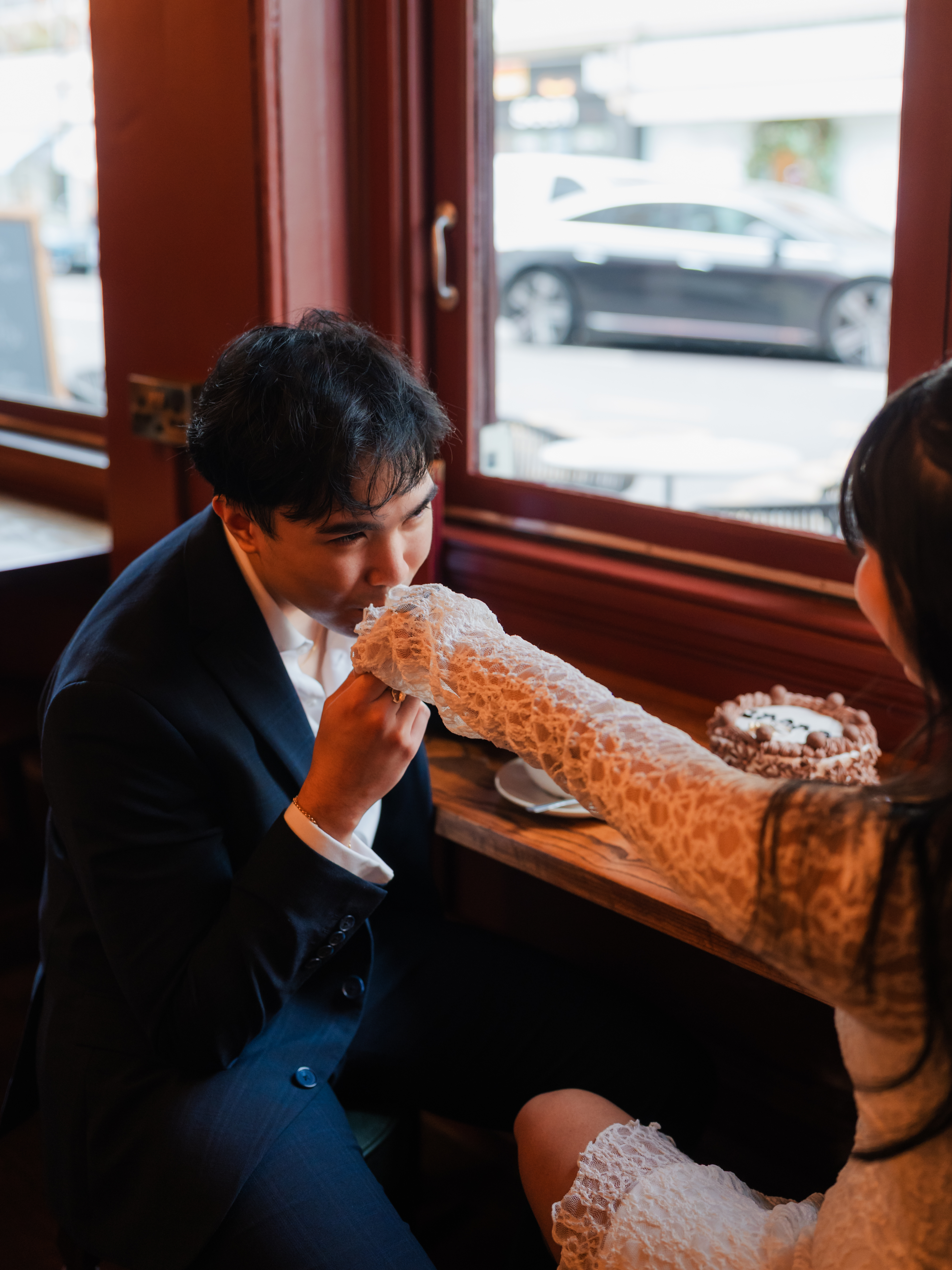 man kissing ladies hand
